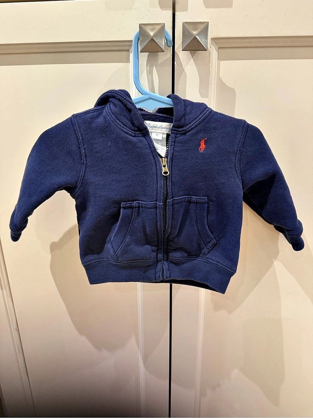 Ralph Lauren Baby Boys Full-Zip Fleece Hoodie Blue Baby 3M